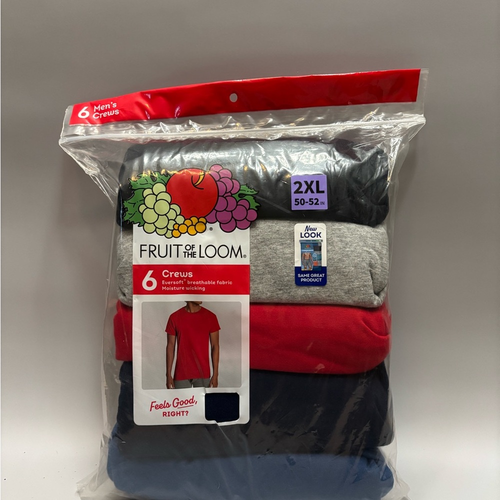 Fruit of the Loom Men's T-Shirts 6-Pack - Red, Gray, Blue